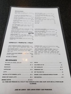 Menu photo 5 Jane On Larkin San Francisco, CA