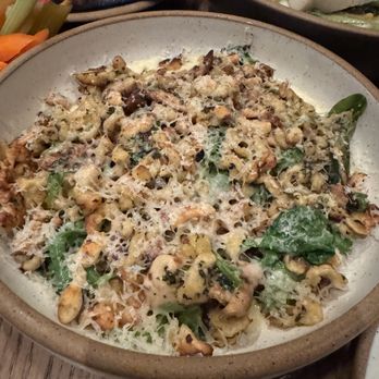 Salt Harvest - Spaetzle with brussels sprouts, Beecher's cheese and mushrooms - Seafood Near Me - Seattle, Washington