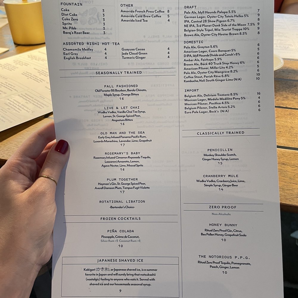 The Citizen - Back of menu - New American Near Me - Alys Beach, Florida The Citizen - Back of menu - New American Near Me - Alys Beach, Florida