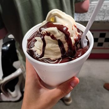 Nathan's Dairy Bar - Cake batter soft serve with extra brownie batter topping - Ice Cream & Frozen Yogurt Near Me - Manassas, Virginia