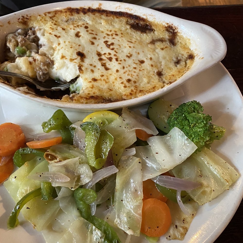 Saints & Scholars Pub - Shepherd's Pie and Sautéed Vegetables - Irish Pub Near Me - Raleigh, North Carolina Saints & Scholars Pub - Shepherd's Pie and Sautéed Vegetables - Irish Pub Near Me - Raleigh, North Carolina