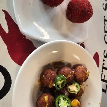 Comal Crawfish Company - dusted boudin balls and shrimp bombers - Cajun/Creole Near Me - New Braunfels, Texas