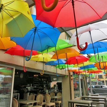 Mercado Negro - Colourful umbrellas in the patio - Tapas/Small Plates Near Me - Toronto, Ontario