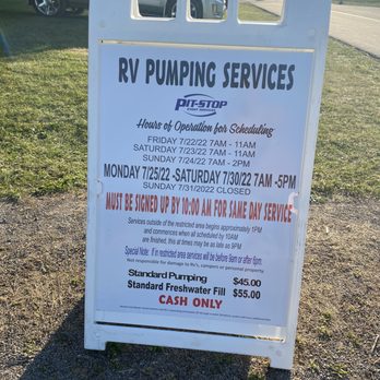 EAA Camp Scholler AirVenture - RV pumping info as there are no sewer hook ups.. you can use the dump station too - Campgrounds Near Me - Oshkosh, Wisconsin EAA Camp Scholler AirVenture - RV pumping info as there are no sewer hook ups.. you can use the dump station too - Campgrounds Near Me - Oshkosh, Wisconsin