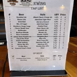 Barrel Splitters Brewing - Menu