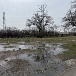 Mount Auburn Funeral Home & Cemetery - Unfortunately, after heavy rains, this is what a portion of the Chinese section of the cemetery can look like.