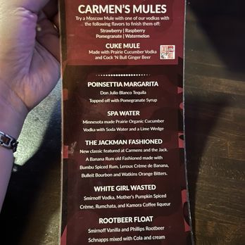 Carmen's Bar & Restaurant - Cocktail Menu - Bars Near Me - Cloquet, Minnesota Carmen's Bar & Restaurant - Cocktail Menu - Bars Near Me - Cloquet, Minnesota