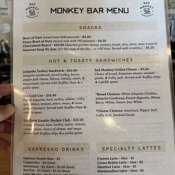Sad Monkey Mercantile - Menu - Outdoor Gear Near Me - Canyon, Texas Sad Monkey Mercantile - Menu - Outdoor Gear Near Me - Canyon, Texas