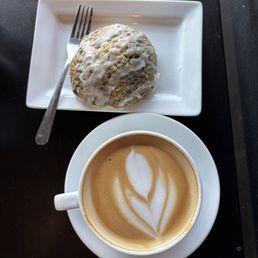 Blueberry Lemon Scone and a Latte