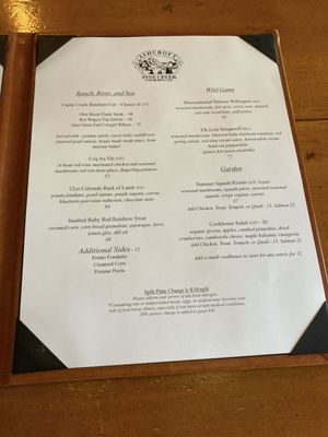 Menu photo 3 Pine Creek Cookhouse Aspen, CO Menu photo 3 Pine Creek Cookhouse Aspen, CO