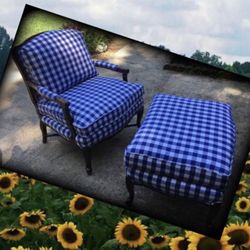 All Trades Upholstery - Summertime blue-check