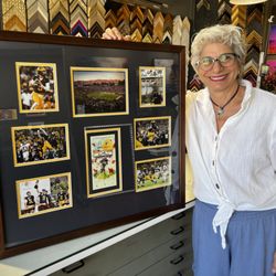 The Frame Company - My incredible Rose Bowl collage designed, matted and framed perfectly by Sawsan Jari, owner of The Frame Company.