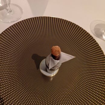 Per Se - Amuse-bouche - salmon tartare in a flaky cone - French Near Me - New York, New York