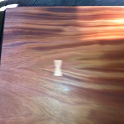 GW Nash Home Improvement - Mahogany book matched coffee table top with butterfly inlay.