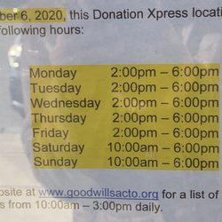 Goodwill Donation Express - Hours during COVID-19