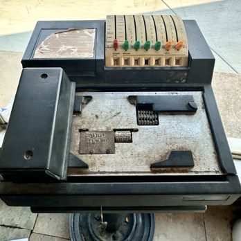 M & H Enterprises - A piece of history - the original credit card machine. - Car Inspectors Near Me - Irving, Texas