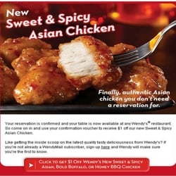 Wendy's - "Authentic" Sweet and Spicy Chicken