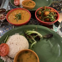 Bhindi Aloo and Paneer Makhani