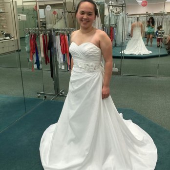 David's Bridal - I look tired and unpolished, but this is my dress during our second appointment. - Bridal Near Me - Boise, Idaho