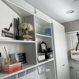 Desk & Double-Door Cabinet by CFM/Custom Built-Ins.
