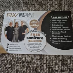 Ruffino And Whitford Cosmetic And Family Dentistry - The post card that arrived in my mailbox April announcing his new office with two other associate dentists. 5/1/2025