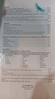 Menu photo 1 Dragonfly Cafe Etc Eldorado, TX