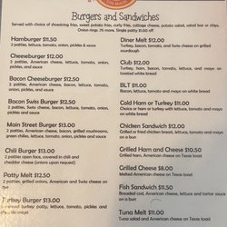 The Diner on Main - Menu