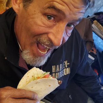 Tijuana Flats - My hubby enjoying the Fajita Tacos.. - Mexican Near Me - Fleming Island, Florida
