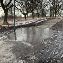 Running path flooding problems. In winter it is quite slippery. Running path flooding problems. In winter it is quite slippery.