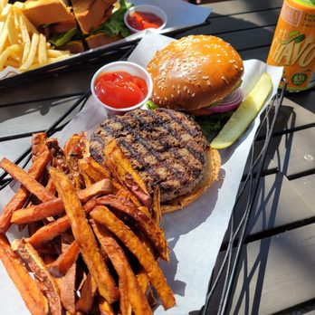 Bar on Buena - Classic burger with sweet potato fries - American Near Me - Chicago, Illinois