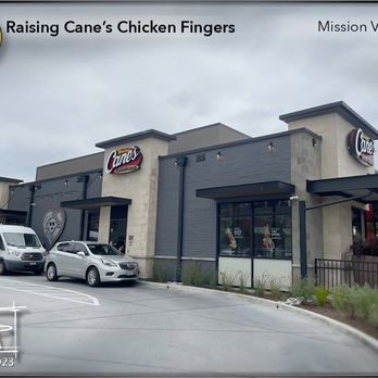 Raising Cane's Chicken Fingers - Drive-thru; restaurant front. - Fast Food Near Me - Mission Viejo, California