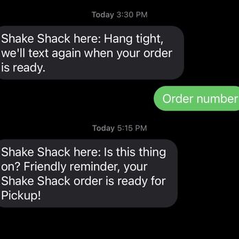 Shake Shack Mall of America - Text showing time. - Burgers Near Me - Bloomington, Minnesota