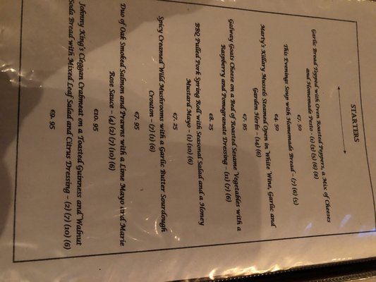 Menu photo 2 Paddy Coynes  Renvyle, G