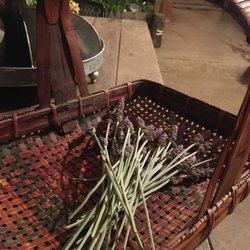 Thrift find $3 wicker basket already being used in my garden.