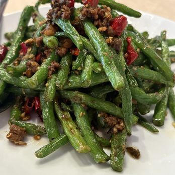 Chongqing House - V9. Dry Fried String Beans- - Szechuan Near Me - Plano, Texas