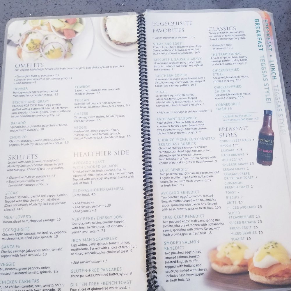 Eggsquisite Cafe - Menu-inside - Breakfast & Brunch Near Me - McKinney, Texas