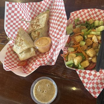 Nevada Brew Works - Grilled chicken chipotle wrap and side salad. - Brewpubs Near Me - Las Vegas, Nevada Nevada Brew Works - Grilled chicken chipotle wrap and side salad. - Brewpubs Near Me - Las Vegas, Nevada