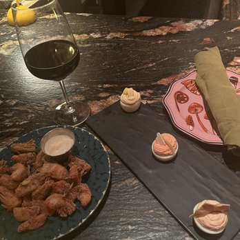 CW's Gin Joint - Angeled eggs (right) and Fried artichokes (left). - Cocktail Bars Near Me - Tampa, Florida
