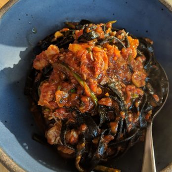 Flourshop - Squid Ink Linguine a la Chitarra - New American Near Me - Charlotte, North Carolina