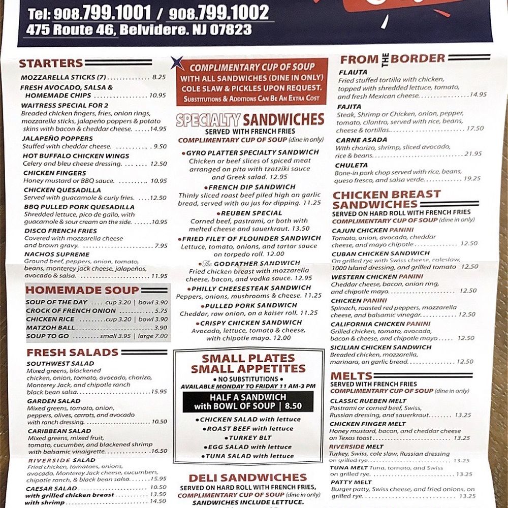 Riverside Diner - Menu - Diners Near Me - Belvidere, New Jersey