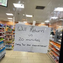 7-Eleven - Lmao will return in 20 has been up every night since I've lived in this area lol I'm starting to think that nobody works here