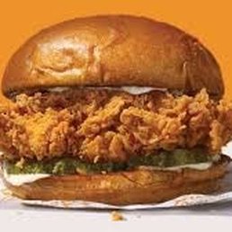 A popeyes Classic Chicken Sandwich A popeyes Classic Chicken Sandwich