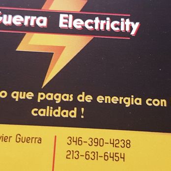 Guerra electricity - Servicios de energía para casas apartamentos traílas - Electricity Suppliers Near Me - Houston, Texas Guerra electricity - Servicios de energía para casas apartamentos traílas - Electricity Suppliers Near Me - Houston, Texas