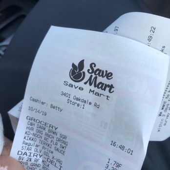 Save Mart - A receipt - Grocery Near Me - modesto, California Save Mart - A receipt - Grocery Near Me - modesto, California