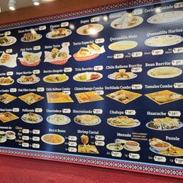 Menu as of March 2026