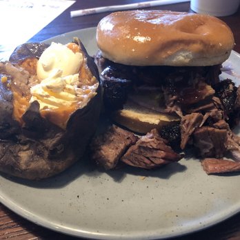 Sonny's BBQ - Smokin' Gun Sandwich and Baked Sweet Potato - Barbeque Near Me - Lynn Haven, Florida