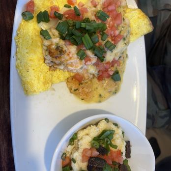 Another Broken Egg Cafe - Lobster & Brie Omelette with City Grits - Breakfast & Brunch Near Me - Beavercreek, Ohio Another Broken Egg Cafe - Lobster & Brie Omelette with City Grits - Breakfast & Brunch Near Me - Beavercreek, Ohio