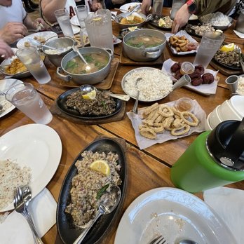 Isla Restaurant - regular sisig, Bangus Sisig, fried Calamares, Garlic Rice, Tocino, Shortribs Sinigang - Filipino Near Me - San Bruno, California