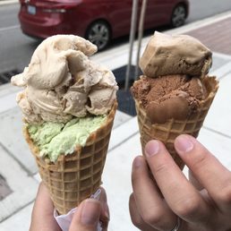 Butterscotch Ripple/Pistachio and Ferraro Rocher/Espeesso flake.