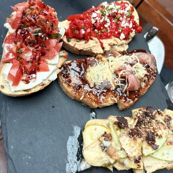 Hervé - Bruschetta flight... - Wine Bars Near Me - Santa Fe, New Mexico